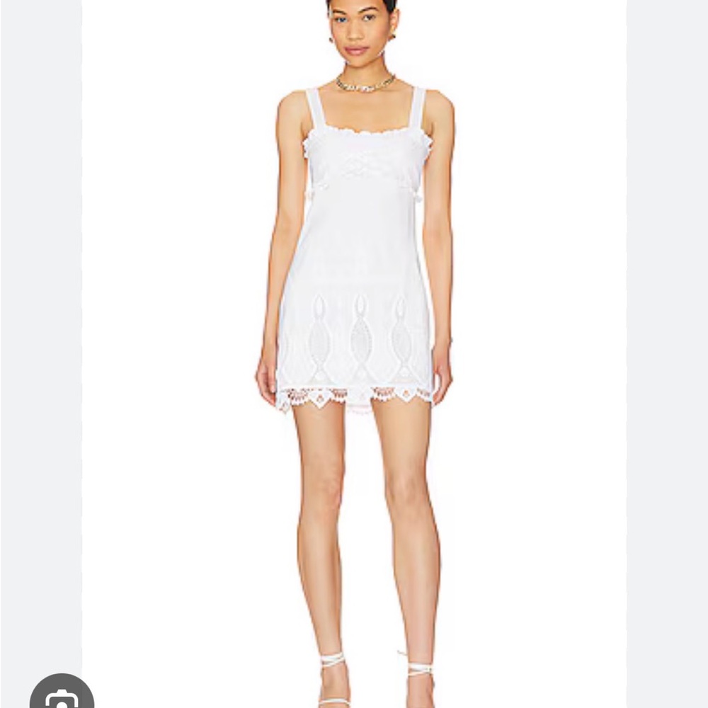August Mini Dress - white lace dresss